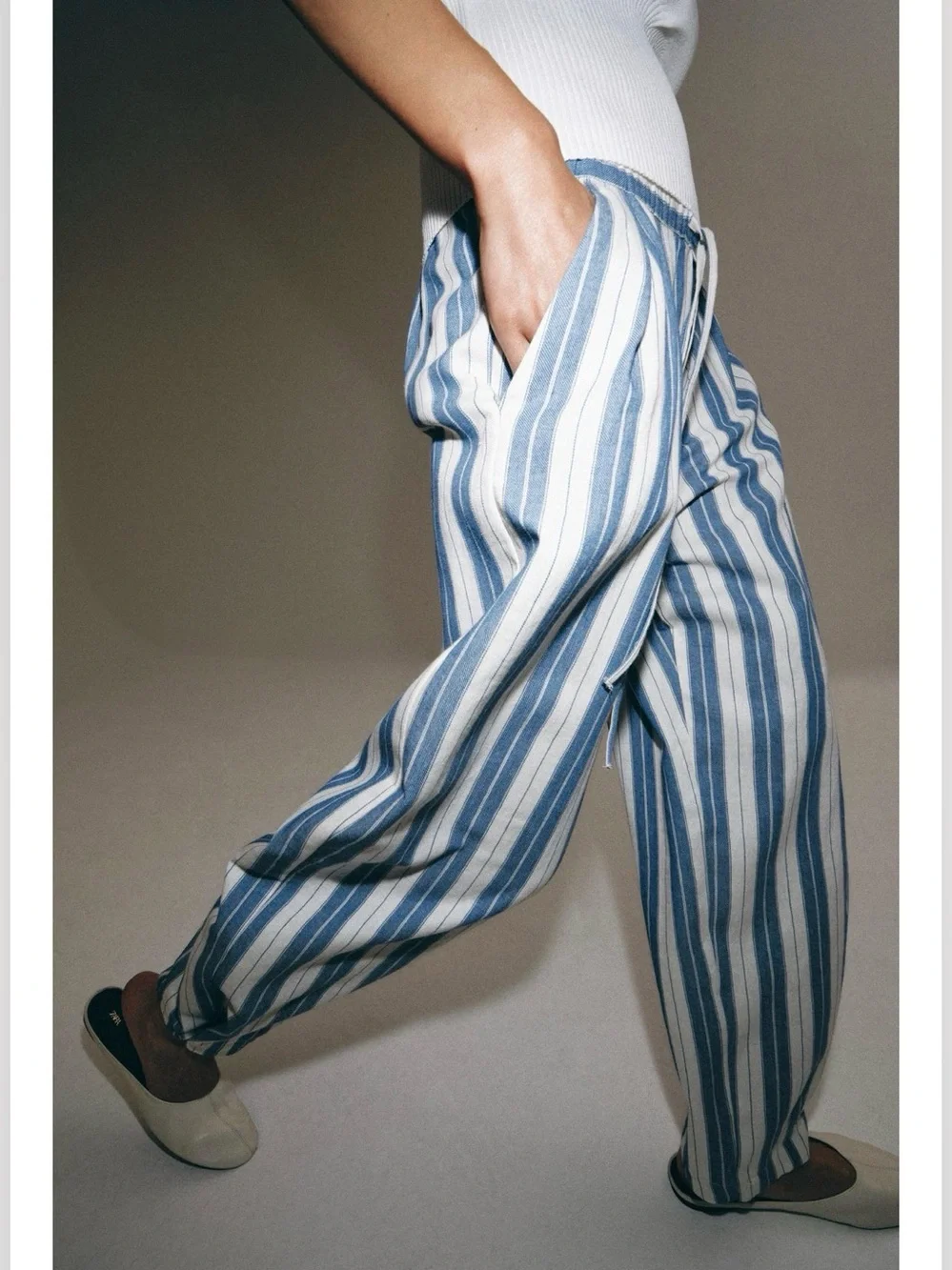 NWT Zara ZW Collection Striped Pajama Pants